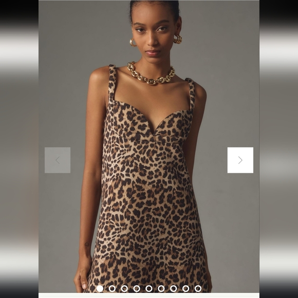 NWT Dhruv Kapoor Leopard Mini Dress Size Large - Picture 2 of 8